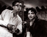 L. V. Prasad and Bhanumathi on the set of RANI Tamil - Hindi 